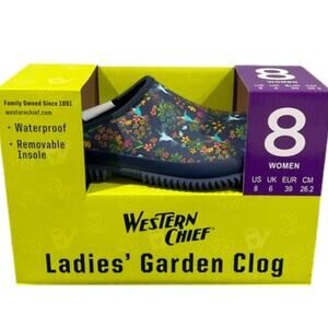 Western Chief Women's Shoes Garden Clog Blue Hummingbird Size 8 NEW NIB